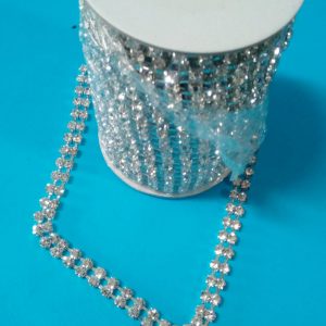 FILO DI STRASS DOPPIO CON BASE COL. ARGENTO