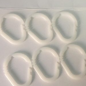 ANELLO IN PLASTICA X TENDA DOCCIA CONF. 6 PZ.